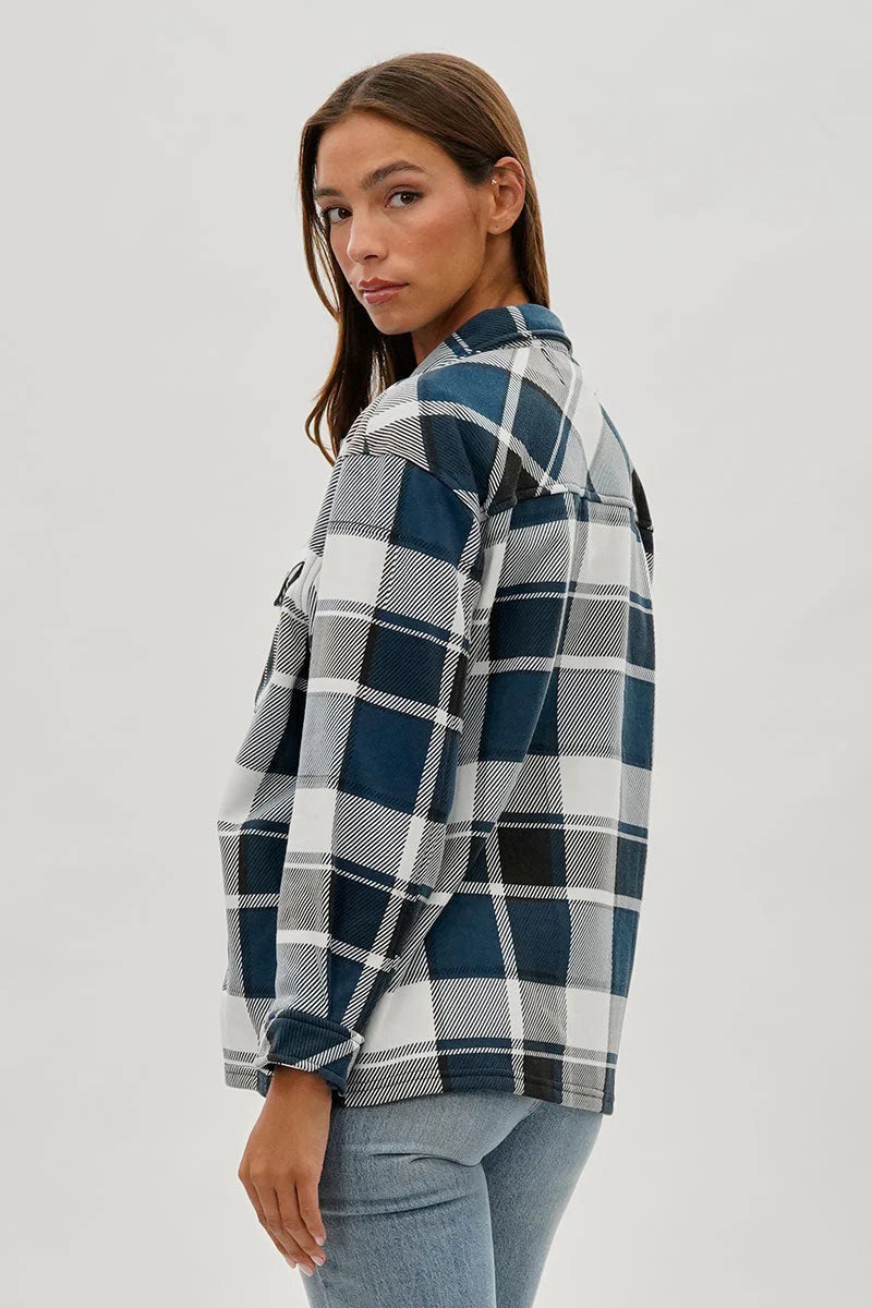 kamiska Veste boutonnée légère à motif carreaux (bleu)