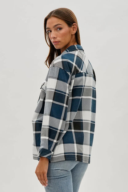 kamiska Veste boutonnée légère à motif carreaux (bleu)