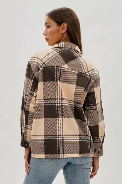kamiska Veste boutonnée légère à motif carreaux (Marron)