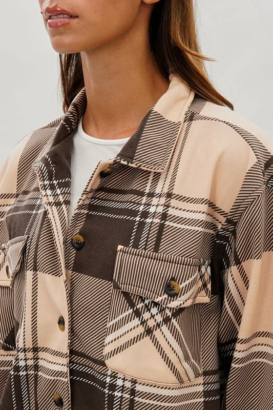 kamiska Veste boutonnée légère à motif carreaux (Marron)