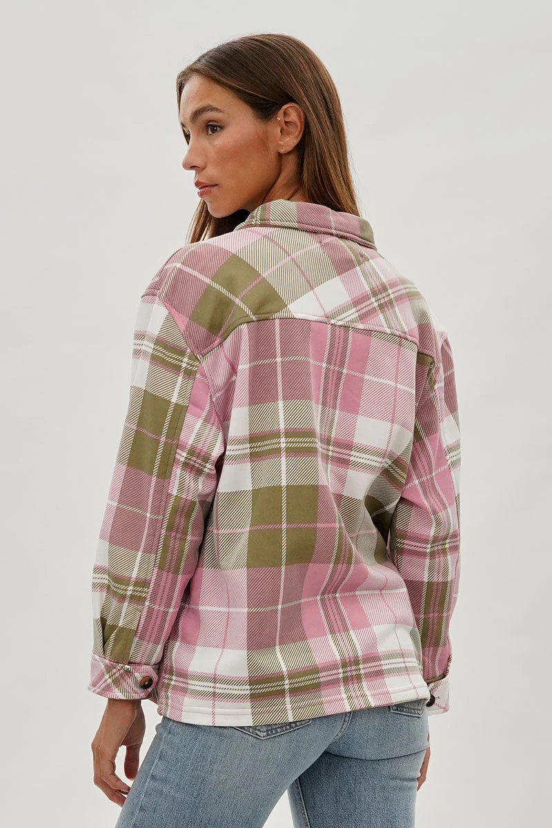 kamiska Veste boutonnée légère à motif carreaux (Rose)