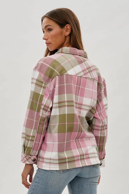 kamiska Veste boutonnée légère à motif carreaux (Rose)