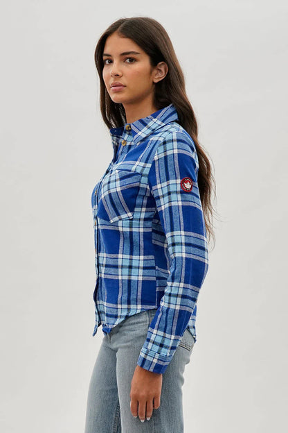 kamiska Veste boutonnée légère à motif carreaux (Bleu ciel)