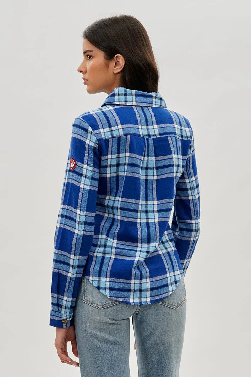 kamiska Veste boutonnée légère à motif carreaux (Bleu ciel)