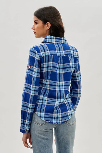 kamiska Veste boutonnée légère à motif carreaux (Bleu ciel)