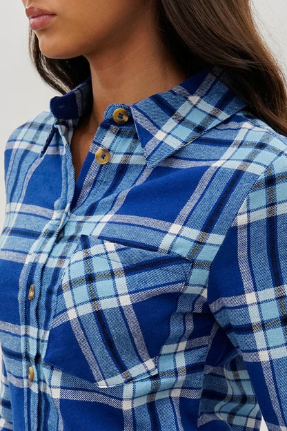 kamiska Veste boutonnée légère à motif carreaux (Bleu ciel)