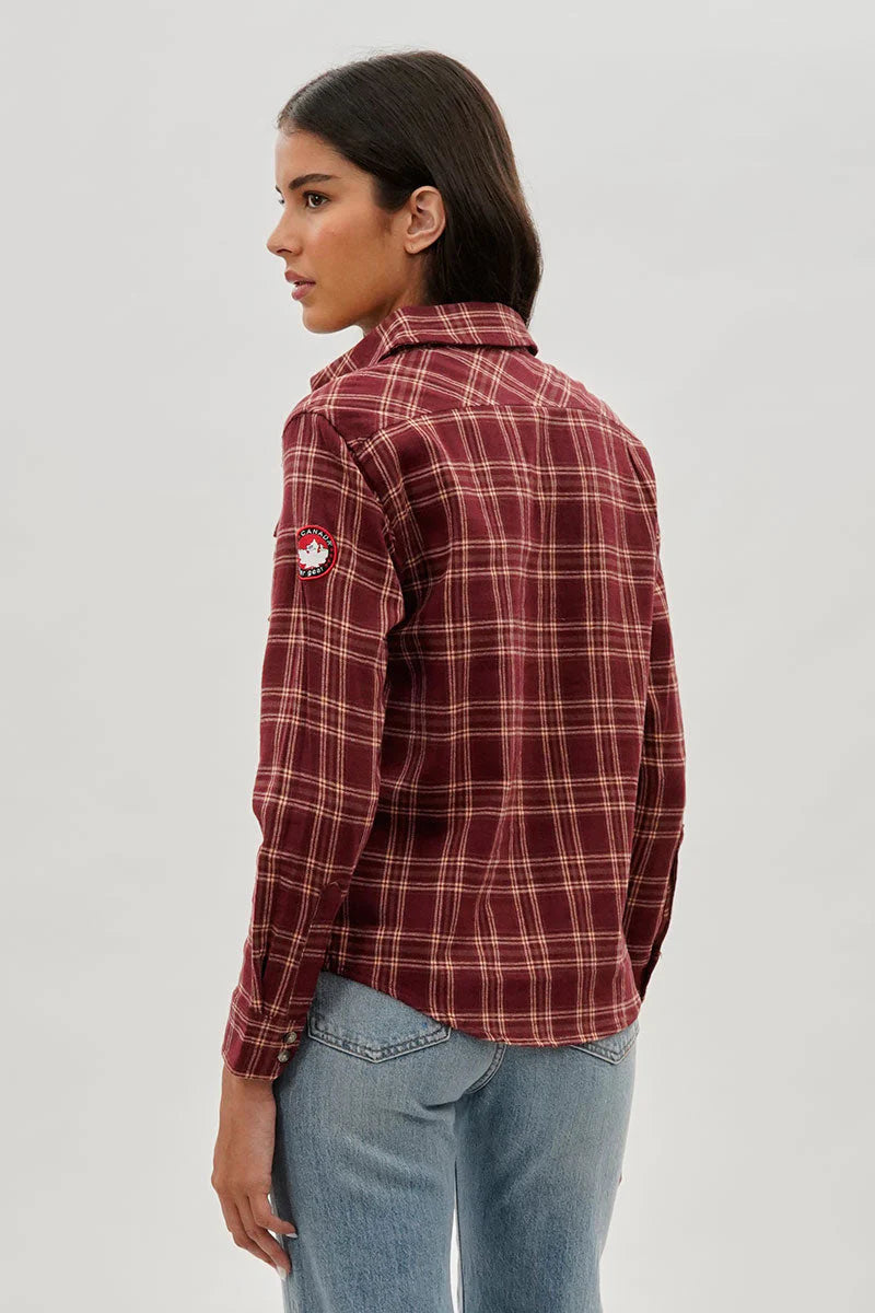 kamiska Veste boutonnée légère à motif carreaux (Bordeaux)