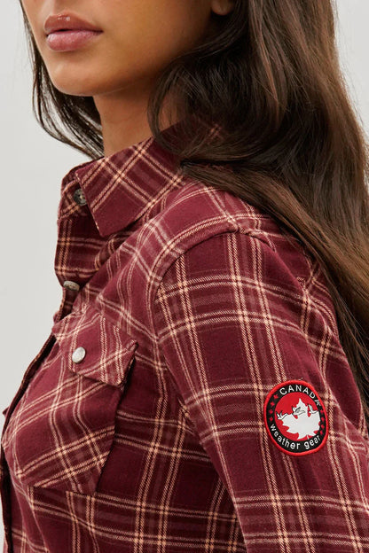 kamiska Veste boutonnée légère à motif carreaux (Bordeaux)