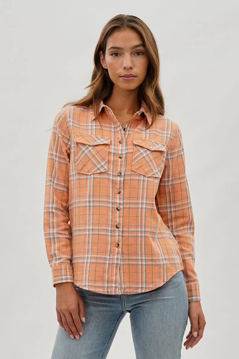 kamiska Veste boutonnée légère à motif carreaux (Orange Clair)