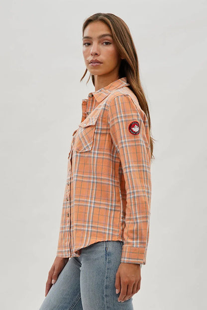 kamiska Veste boutonnée légère à motif carreaux (Orange Clair)