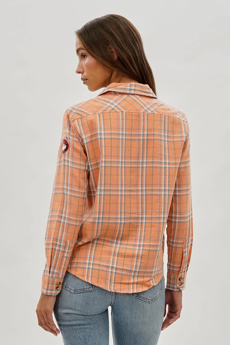 kamiska Veste boutonnée légère à motif carreaux (Orange Clair)