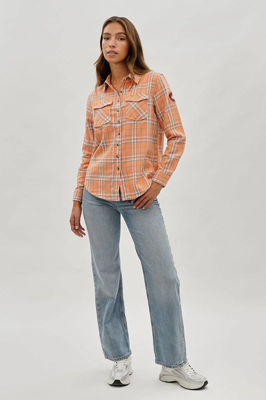 kamiska Veste boutonnée légère à motif carreaux (Orange Clair)