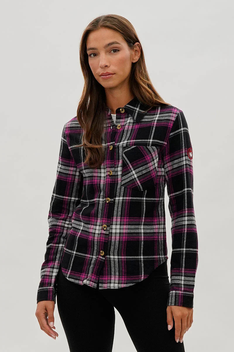 kamiska Veste boutonnée légère à motif carreaux (Rose Fuchsia)