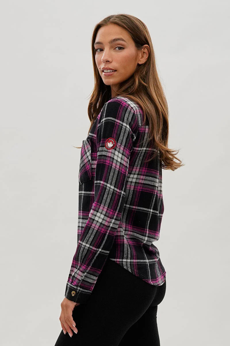 kamiska Veste boutonnée légère à motif carreaux (Rose Fuchsia)