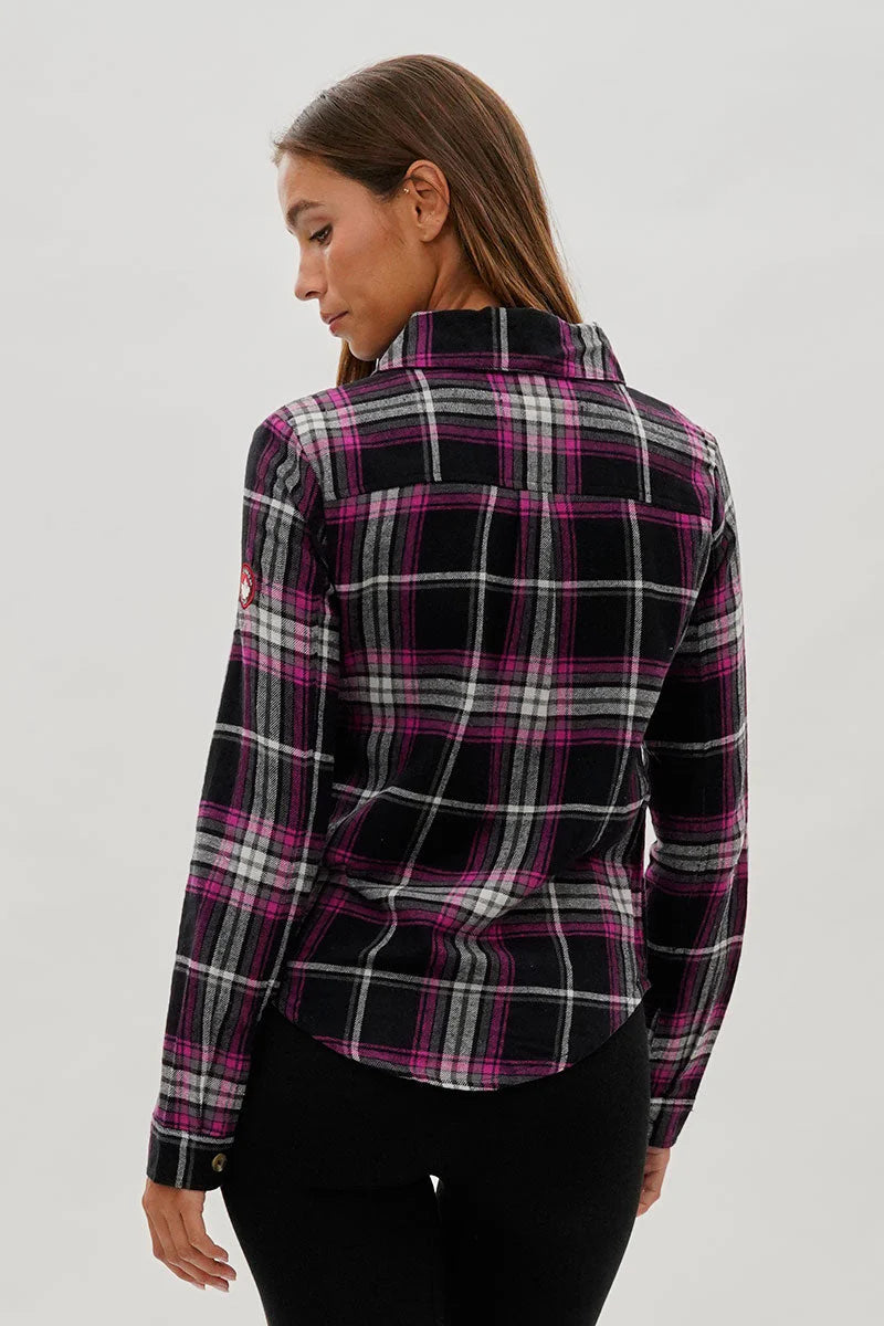 kamiska Veste boutonnée légère à motif carreaux (Rose Fuchsia)