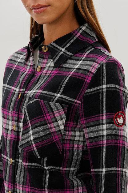 kamiska Veste boutonnée légère à motif carreaux (Rose Fuchsia)