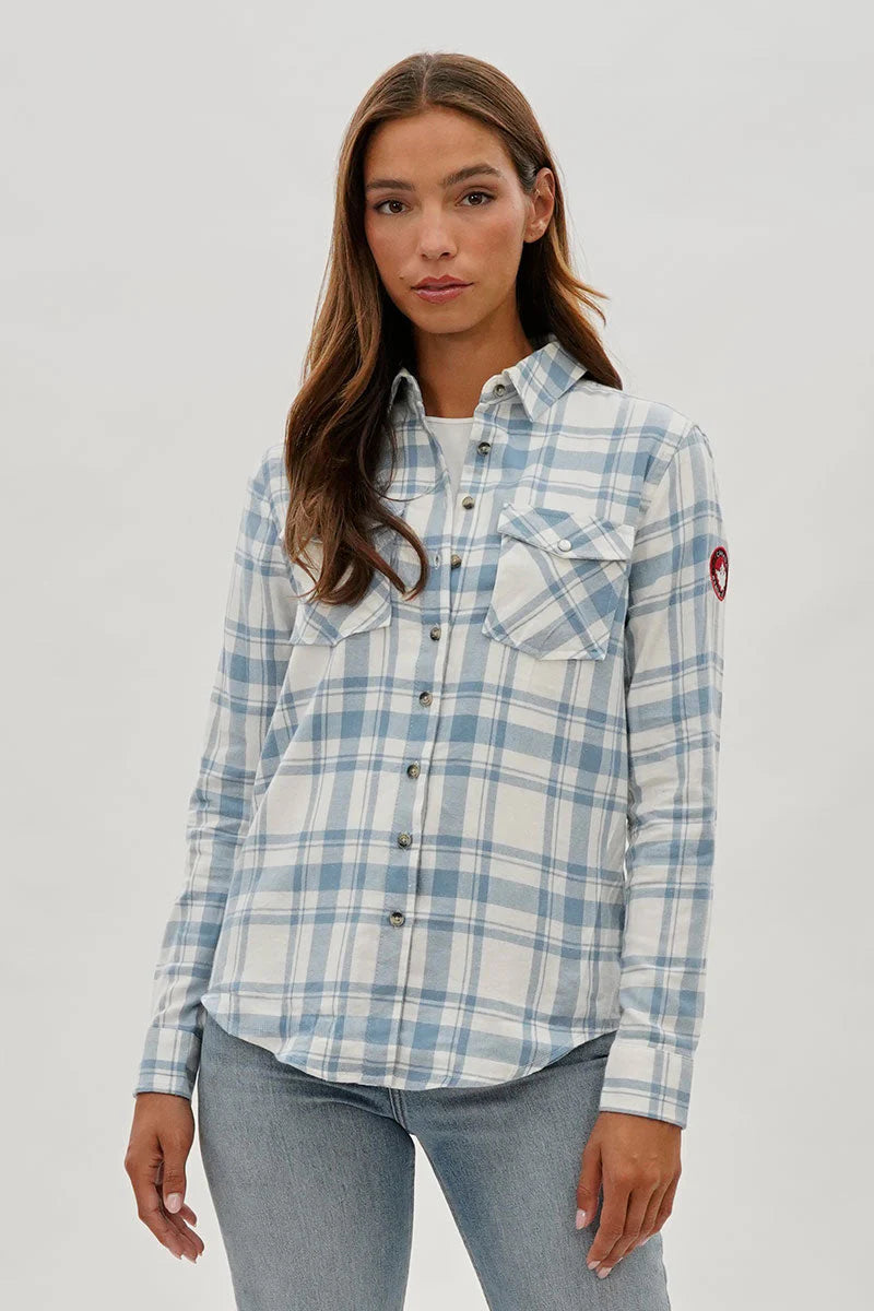 kamiska Veste boutonnée légère à motif carreaux (bleu ciel clair)