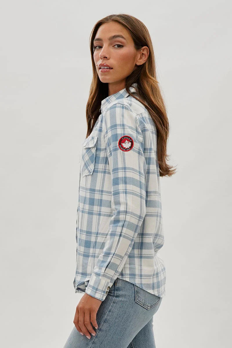 kamiska Veste boutonnée légère à motif carreaux (bleu ciel clair)