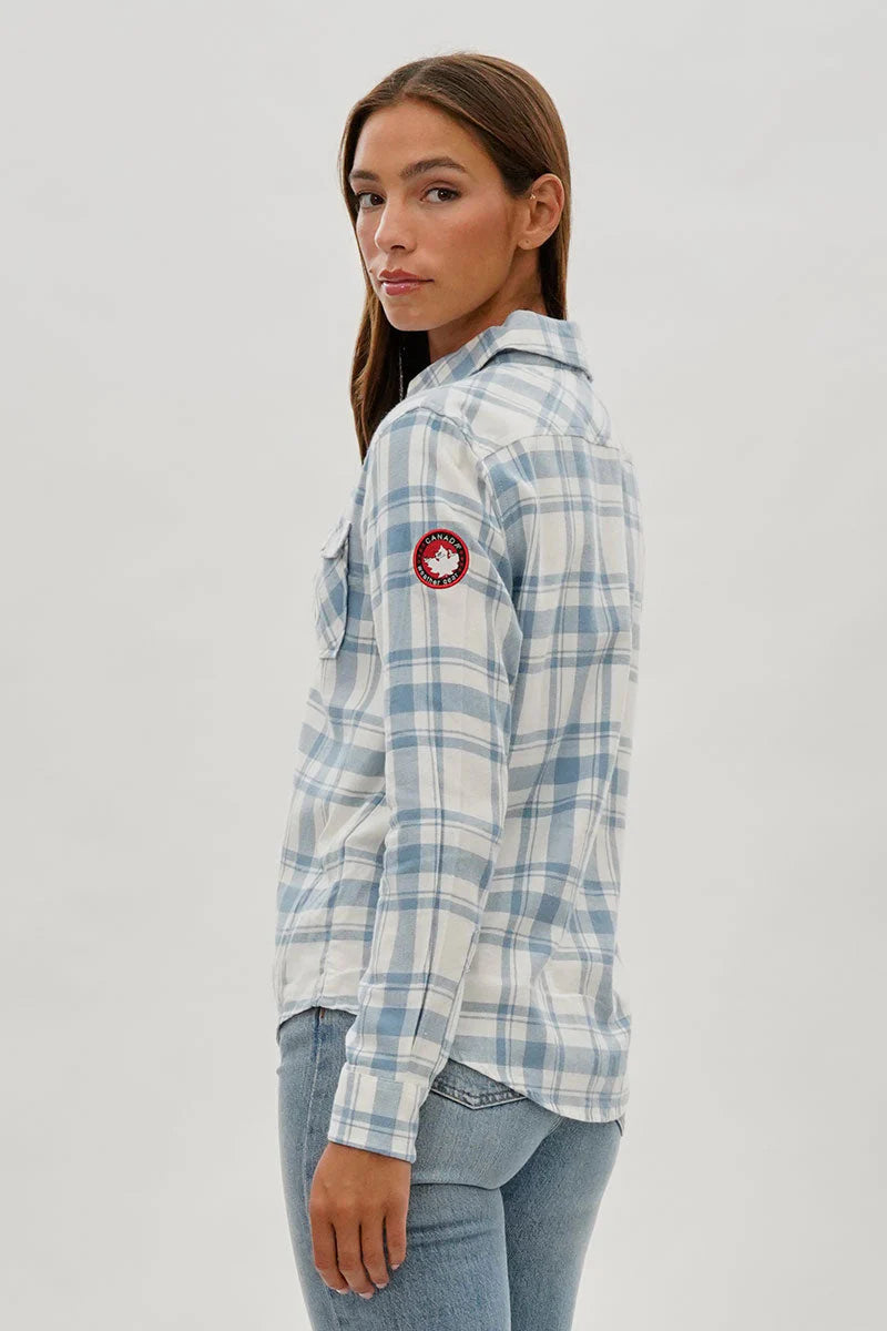kamiska Veste boutonnée légère à motif carreaux (bleu ciel clair)