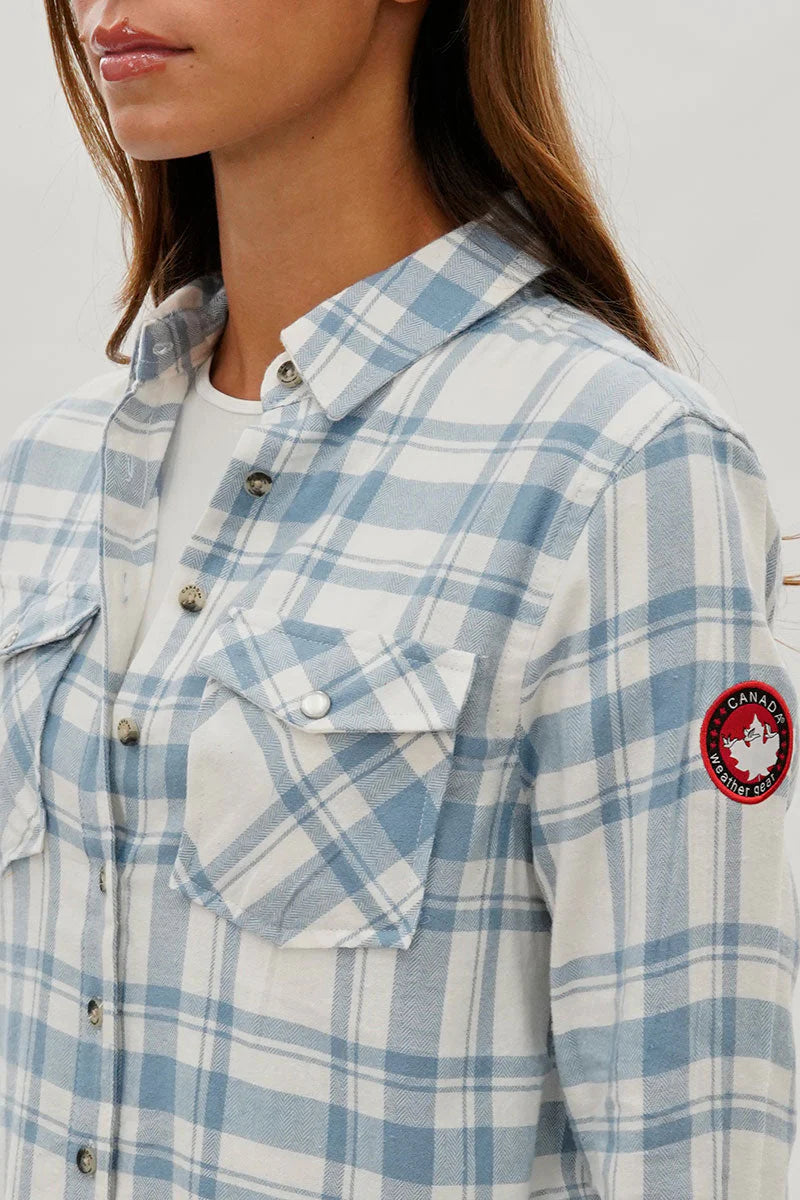kamiska Veste boutonnée légère à motif carreaux (bleu ciel clair)